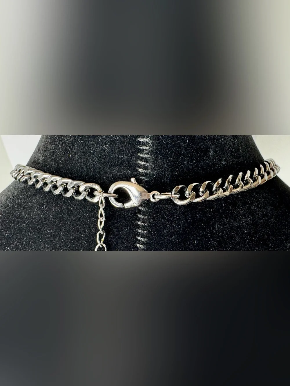 Loft Statement Gunmetal Crystal Collar Necklace #1756